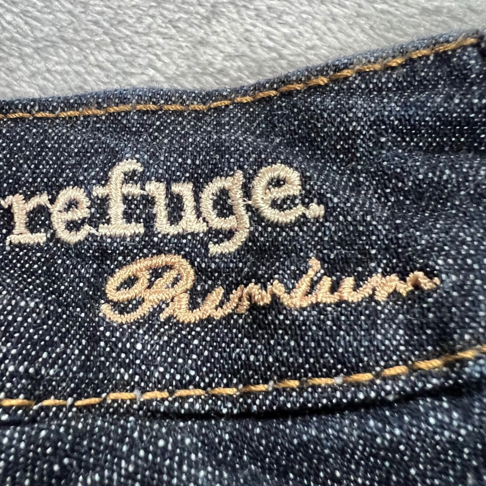 REFUGE PREMIUM Denim Shorts Womens Size 5 Dark Blue Low Rise Cuffed P861 - Picture 16 of 16